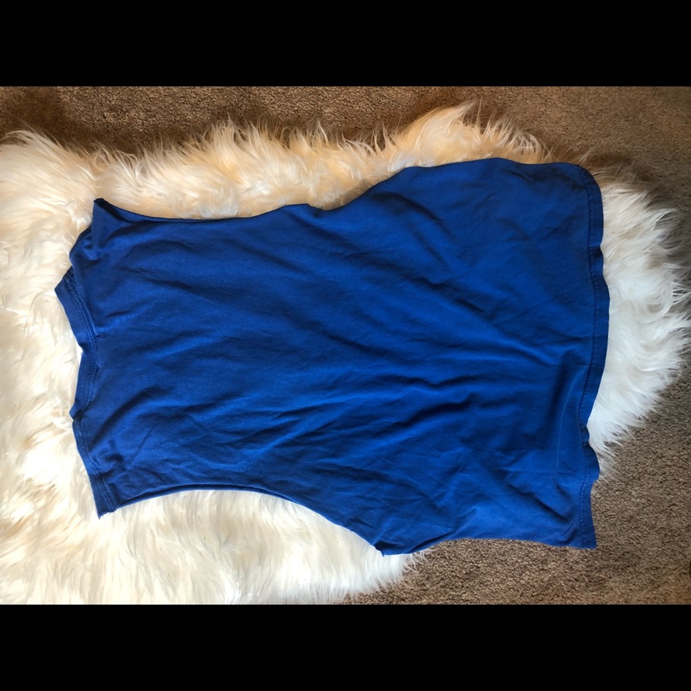 Vintage Blockbuster staff movies blue muscle tank - Picture 5 of 5